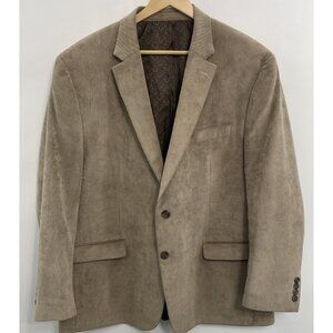 Chaps Corduroy Blazer Jacket Sport Coat Stretch Brown Mens 48R